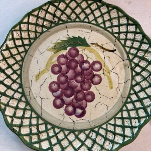 Raymond Waites Cornucopia Fruit Lattice Dessert plates Set of 4 New - Picture 3 of 9